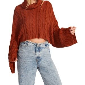 NWT Steve Madden Sloane Cropped Turtleneck Sweater